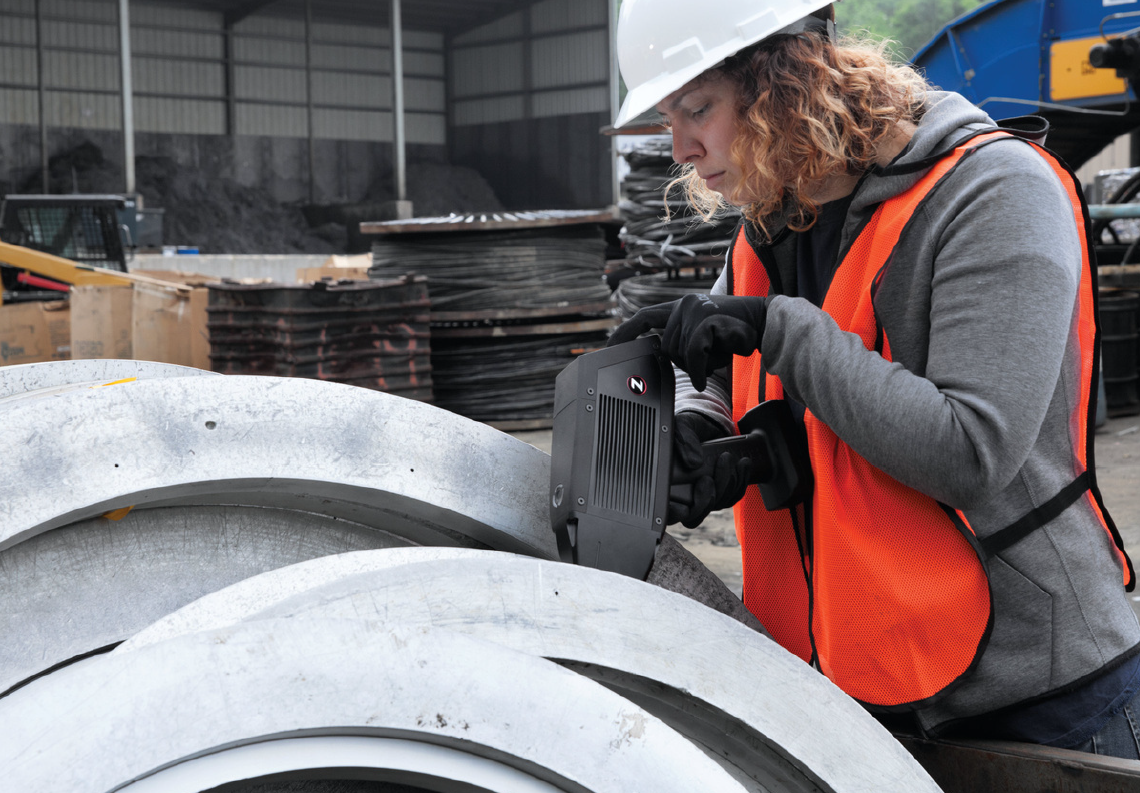 Handheld-LIBS Messung an einem Betonring